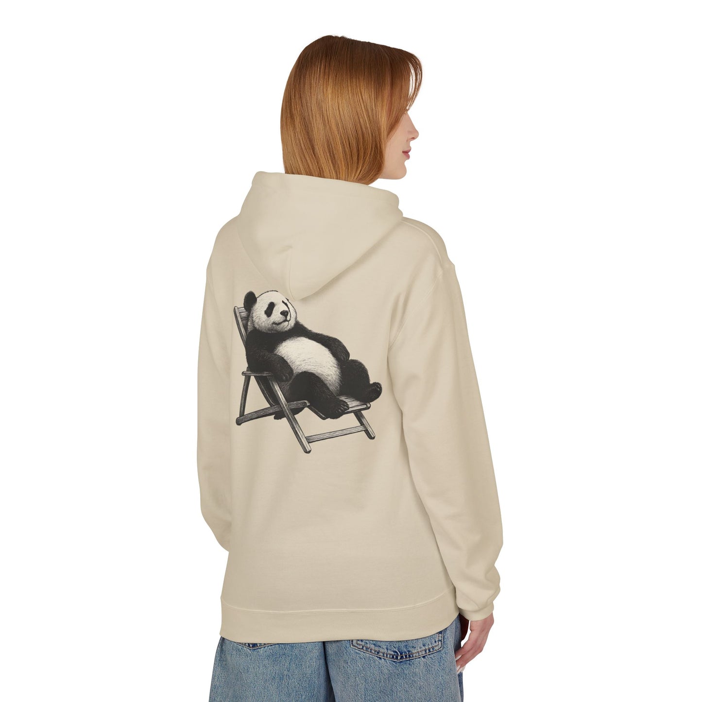 Chillender Panda (Rückenprint) - Unisex Midweight Fleece | Nachhaltige Streetwear mit Komfort & Stil
