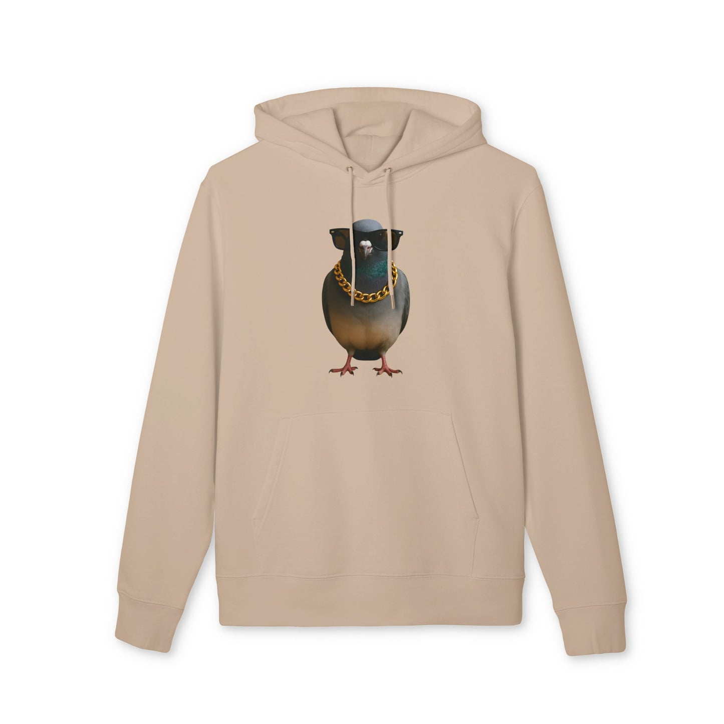 Gangster Taube Hoodie (Brustprint) – Lustiger Streetstyle Kapuzenpullover mit Vogel Motiv – Oversize Unisex Hoodie für Herren & Damen