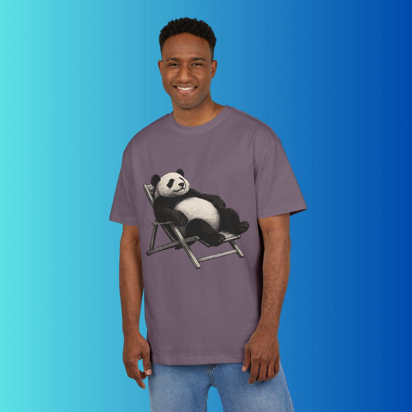 Chillender Panda (Brustprint) – Cooles Tiermotiv | Unisex Funshirt