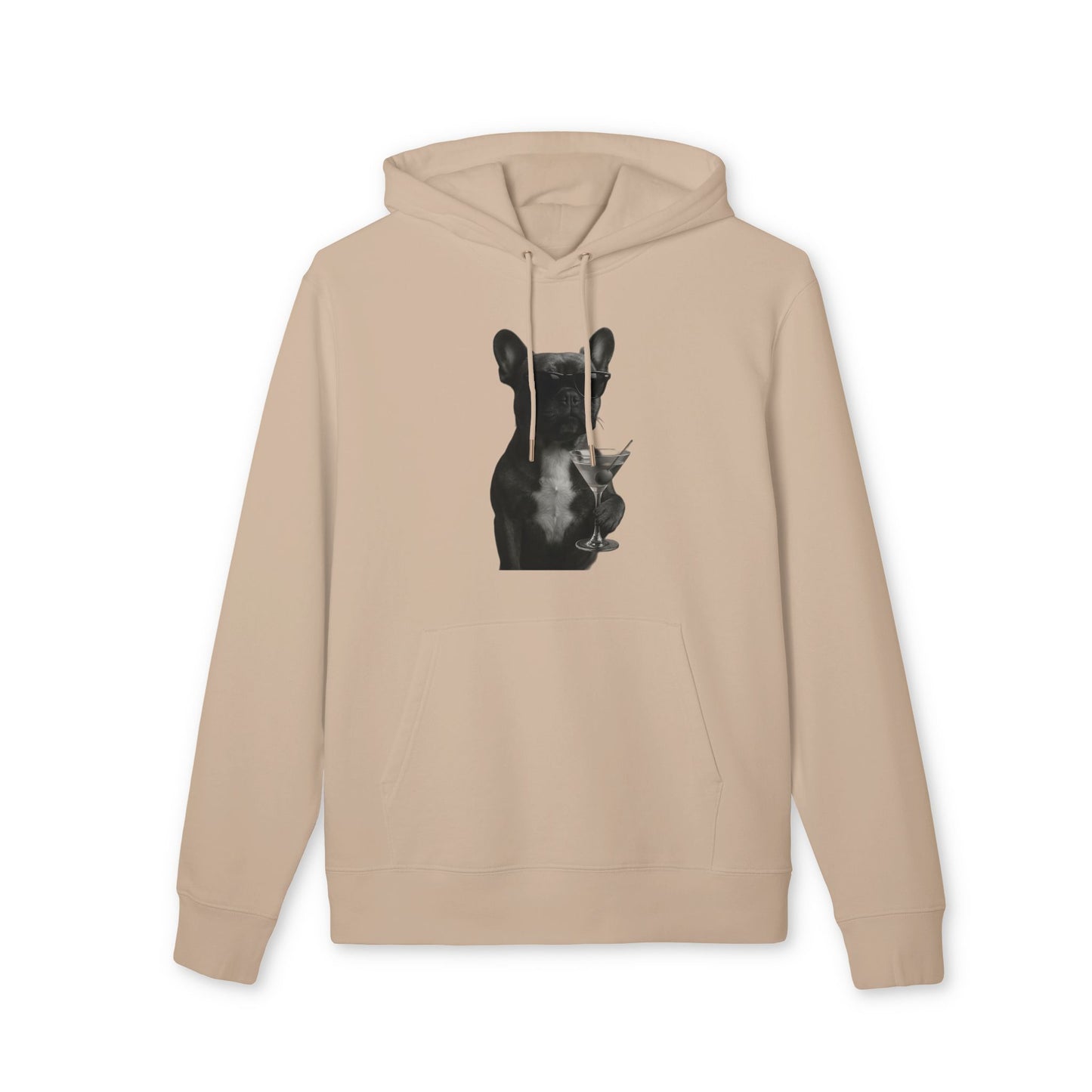 French Bulldog Hoodie (Brustprint) – Lustiger Kapuzenpullover mit Hund & Sonnenbrille – Unisex Streetwear mit Tiermotiv