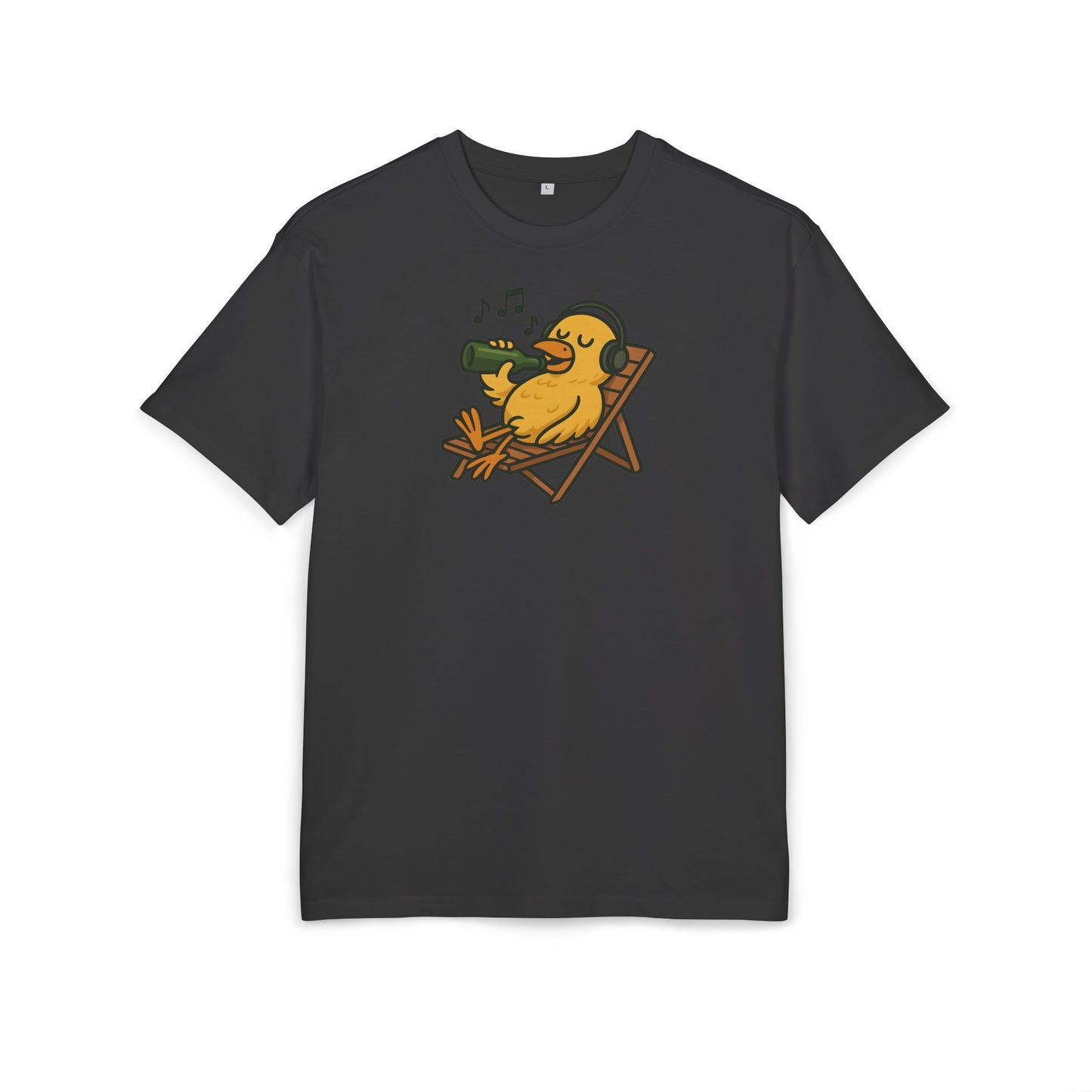 Chillente T-Shirt (Brustprint) – Lustiges Bier & Musik Motiv im Sommer-Look | Unisex Funshirt für Festival, Strand & Feierlaune