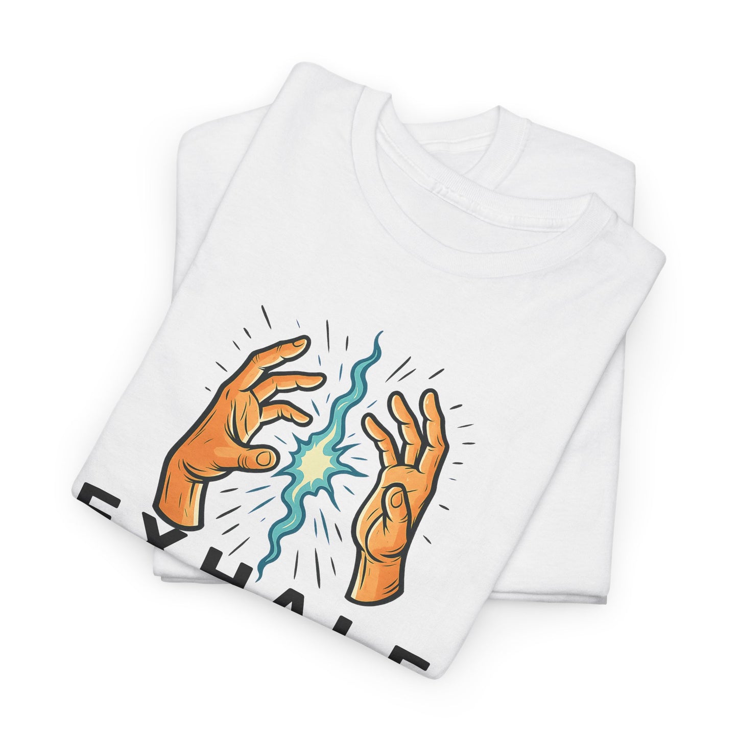 EXHALE T-Shirt (Brustprint) – Unisex Heavy Cotton Tee | Nachhaltige Streetwear mit Statement-Design