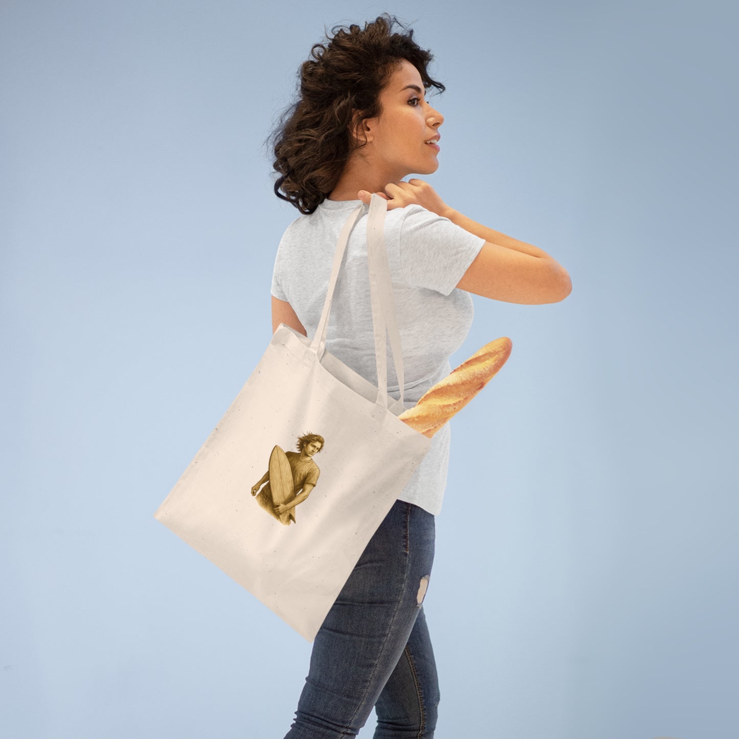 Surfer Jutebeutel – Nachhaltige Stofftasche mit Surf Design | Unisex Beach Bag für Wellenreiter & Naturfreunde