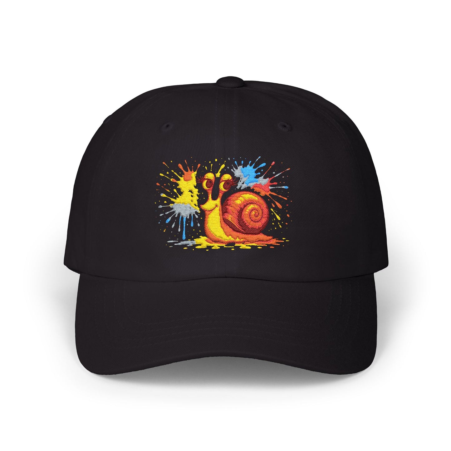 Schnecken Cap – Lustige Unisex Kappe mit buntem Farbklecks-Motiv für Alltag, Festivals & Streetwear