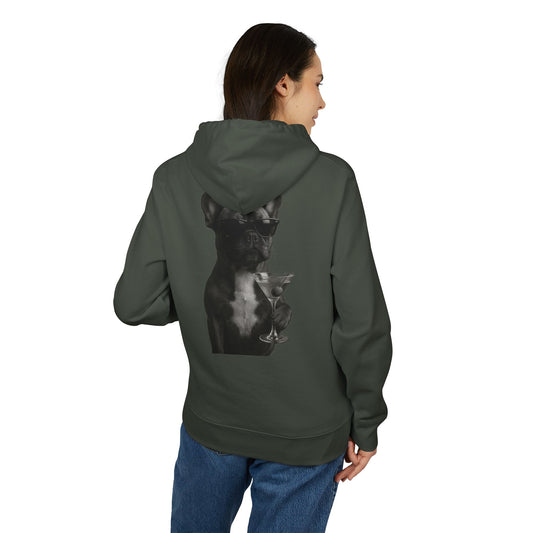 French Bulldog Hoodie (Rückenprint) – Lustiger Kapuzenpullover mit Hund & Sonnenbrille – Unisex Streetwear mit Tiermotiv