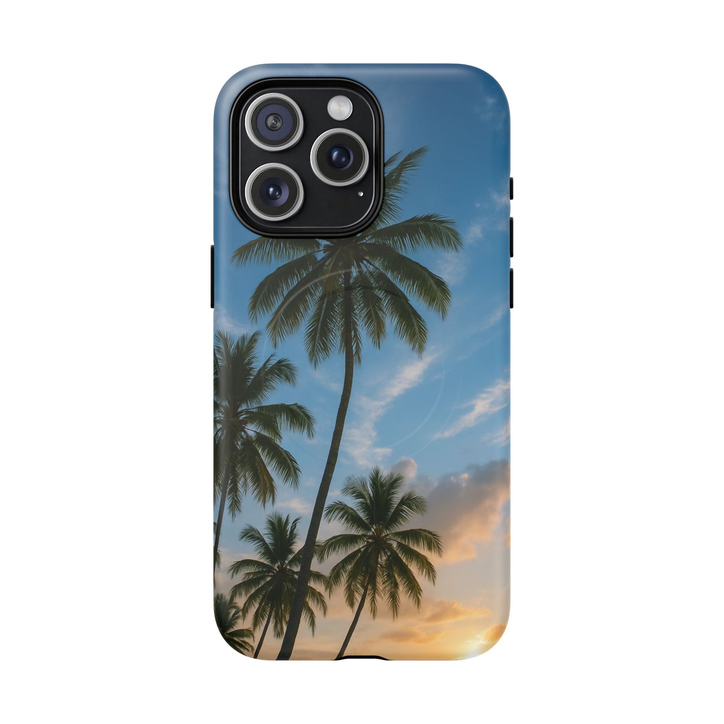 Tropische Sonnenuntergang Handyhülle mit Palmen – Sommer Vibes Case für iPhone & Android | Tropisches Strandmotiv