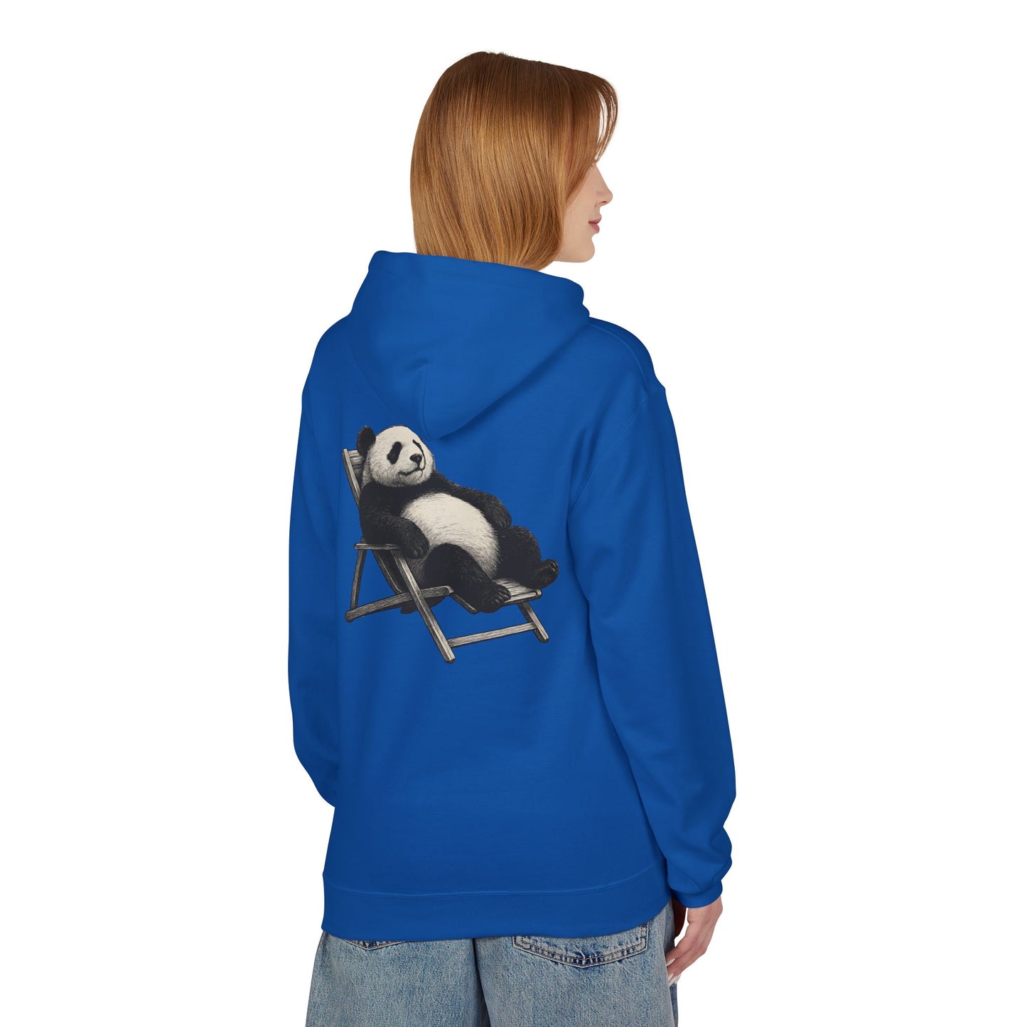 Chillender Panda (Rückenprint) - Unisex Midweight Fleece | Nachhaltige Streetwear mit Komfort & Stil