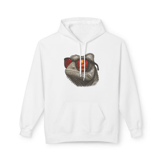 Chamäleon Hoodie Unisex (Brustprint) – Retro Tiermotiv mit Sonnenbrille & Disco-Design – Lustiger Kapuzenpullover für Festival, Streetwear & Geschenkideen