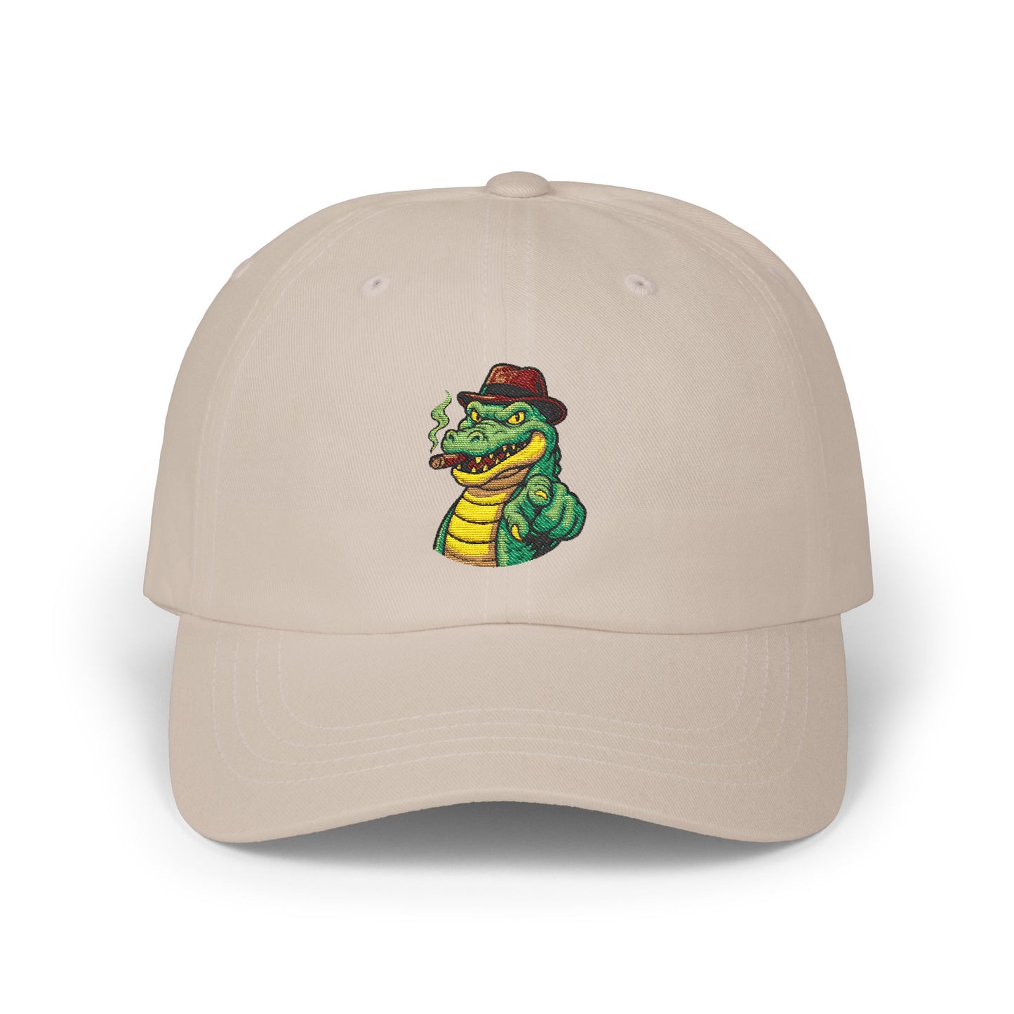 Gangster Alligator Cap – Coole Unisex Baseballcap mit Krokodil, Zigarre & Comic Design