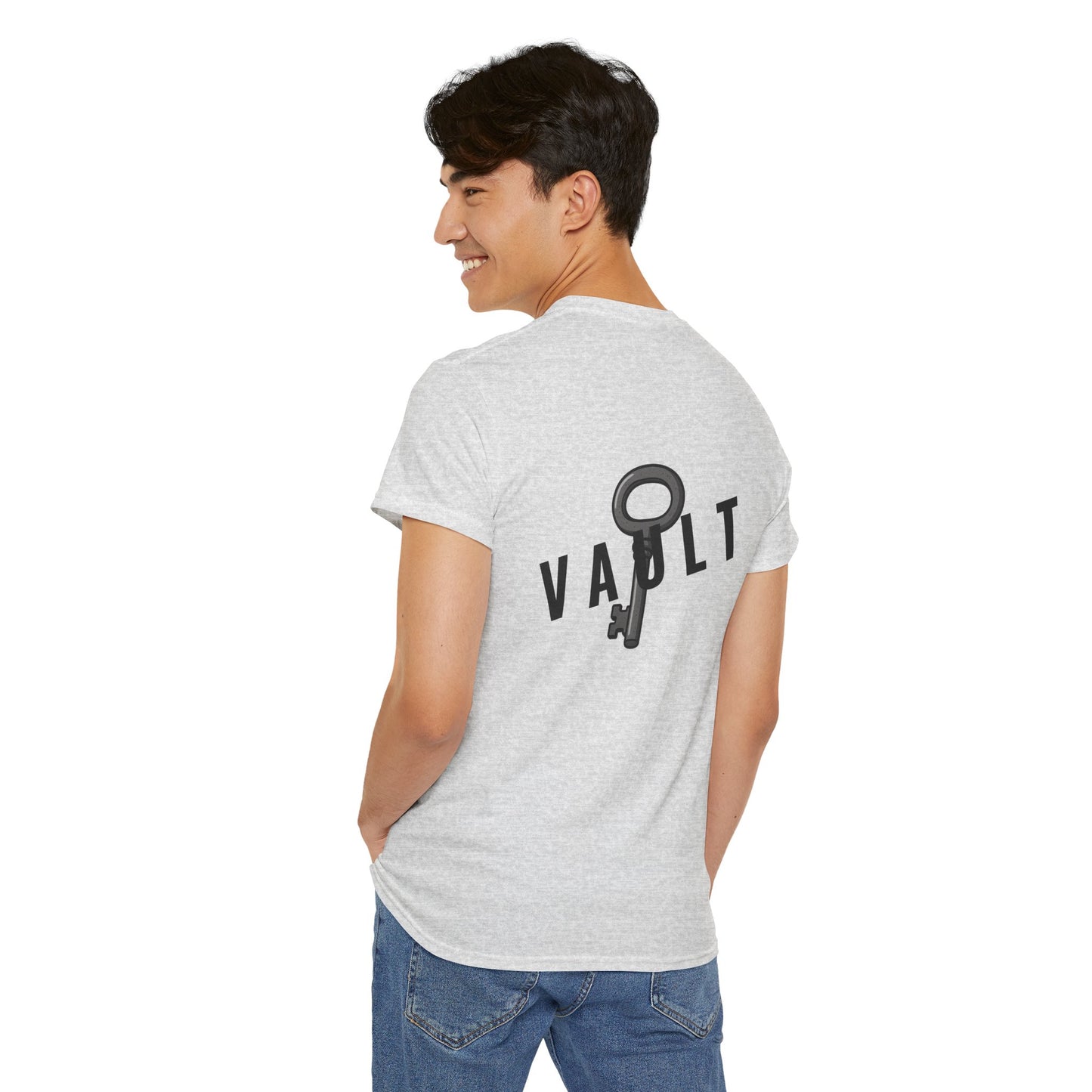 VAULT T-Shirt mit Schlüssel-Design (Rückenprint) – Unisex Heavy Cotton Tee | Nachhaltige Streetwear aus 100% Baumwolle
