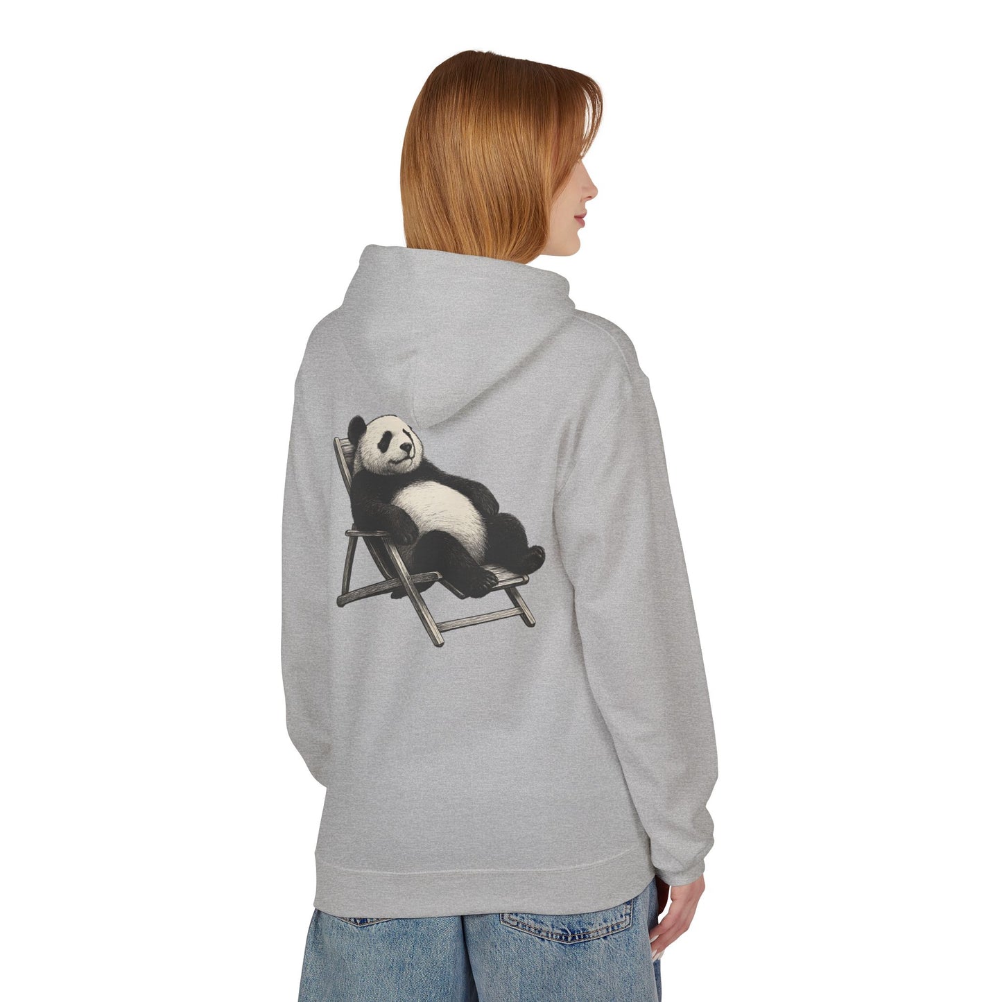 Chillender Panda (Rückenprint) - Unisex Midweight Fleece | Nachhaltige Streetwear mit Komfort & Stil