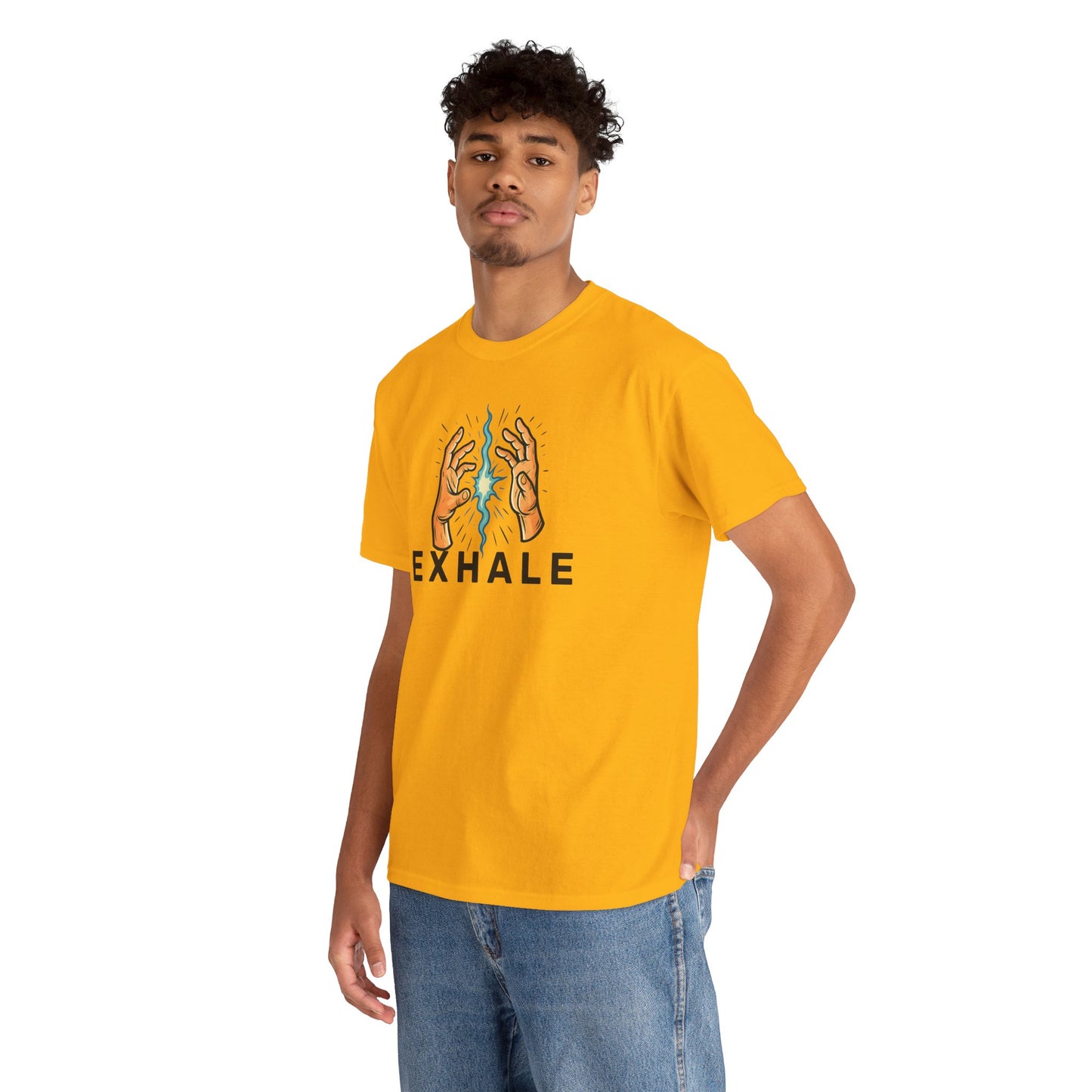 EXHALE T-Shirt (Brustprint) – Unisex Heavy Cotton Tee | Nachhaltige Streetwear mit Statement-Design