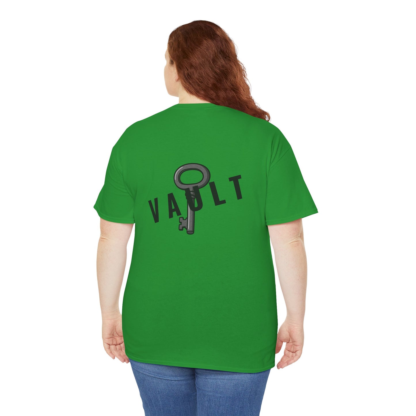 VAULT T-Shirt mit Schlüssel-Design (Rückenprint) – Unisex Heavy Cotton Tee | Nachhaltige Streetwear aus 100% Baumwolle