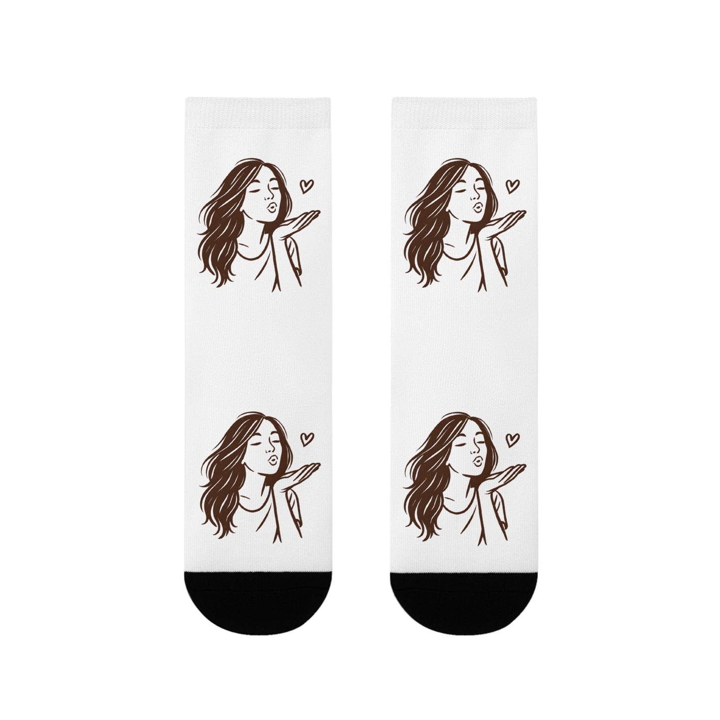 Kusshand Socken – Stylische Unisex Socken mit romantischem Kuss & Herz Motiv