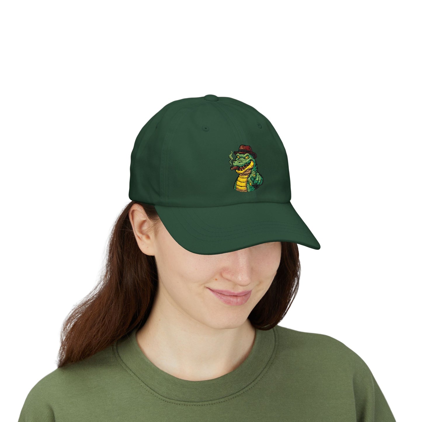 Gangster Alligator Cap – Coole Unisex Baseballcap mit Krokodil, Zigarre & Comic Design