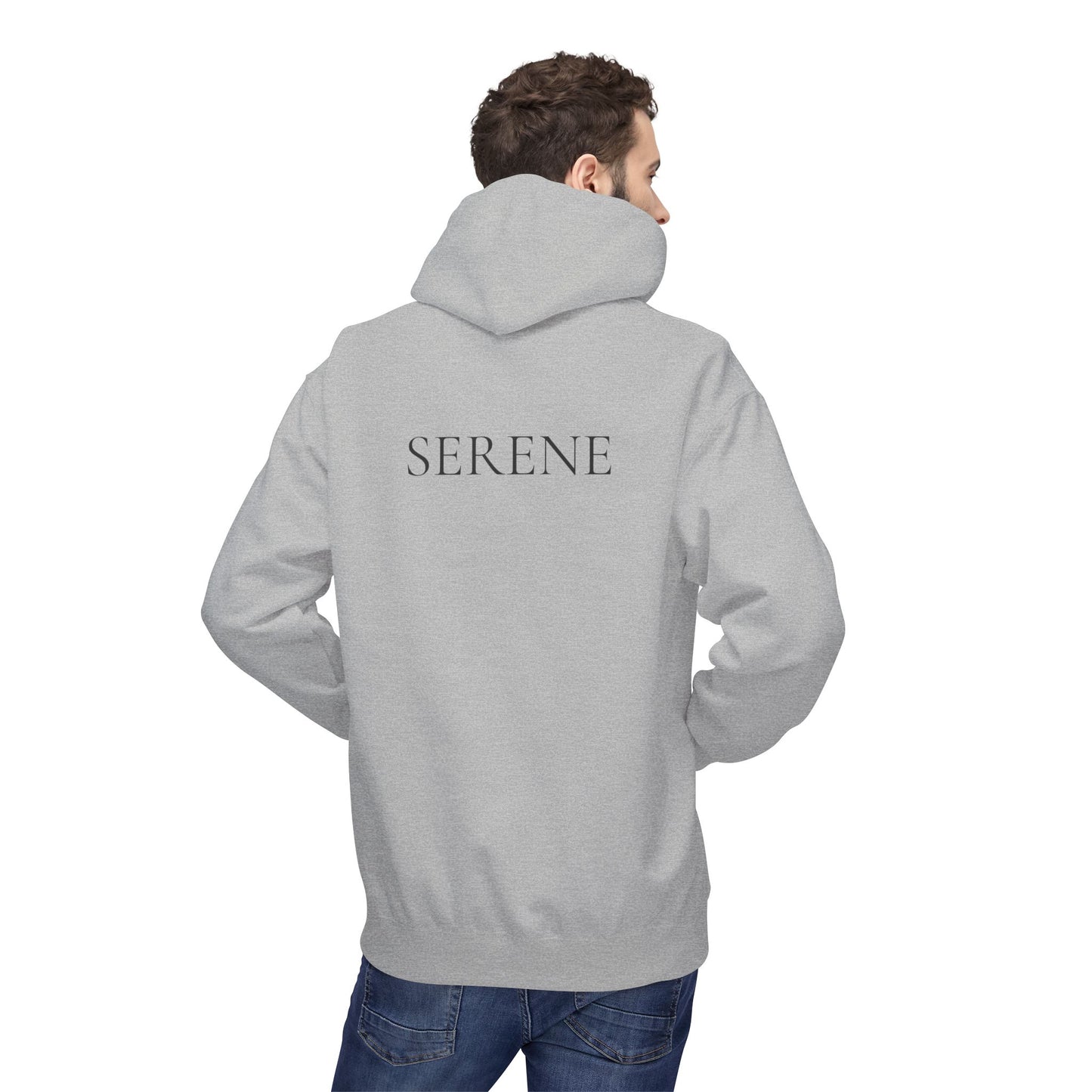 SERENE Hoodie (Rückenprint) – Unisex Midweight Fleece | Nachhaltige Streetwear mit Komfort & Stil