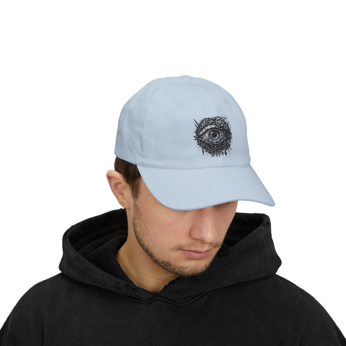 Biomechanisches Auge Cap – Cyberpunk Kappe mit Zahnrädern & Kabeln | Verstellbare Unisex Techwear Basecap