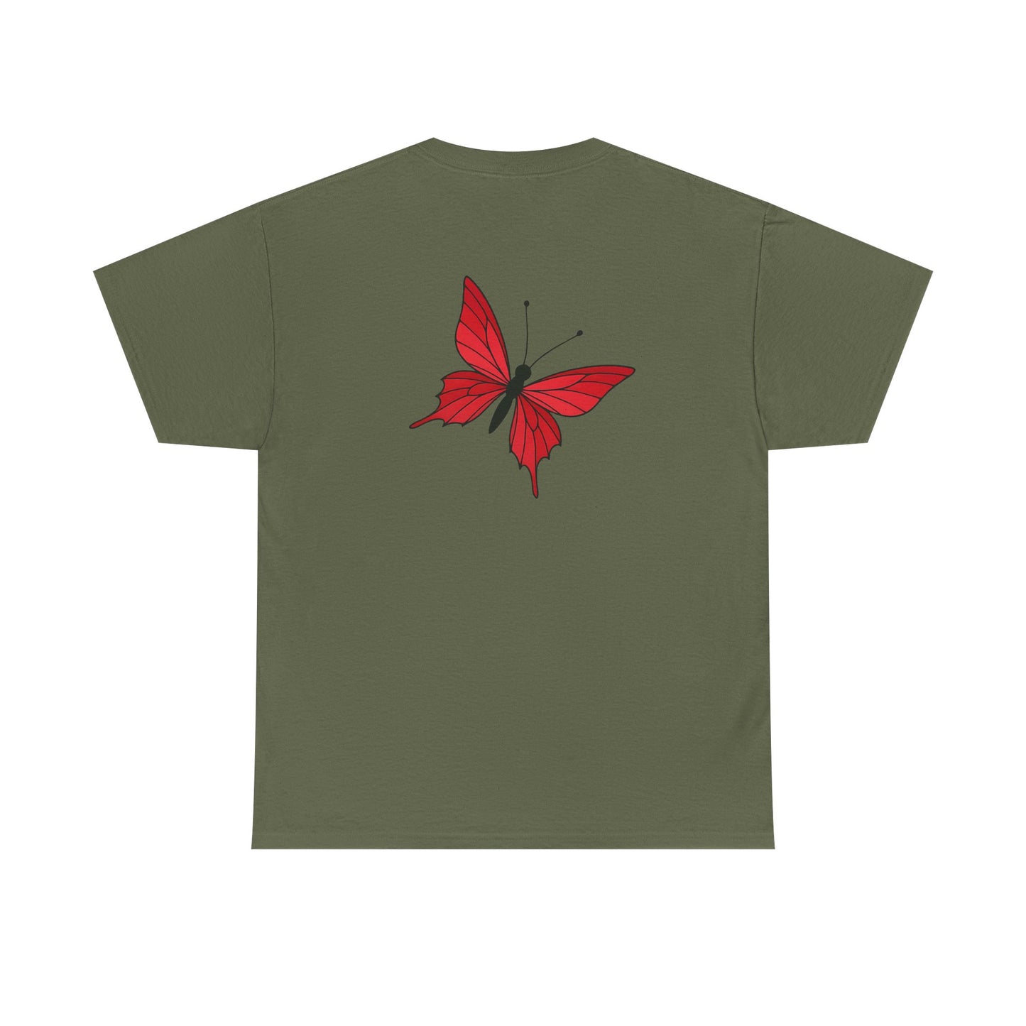 Roter Schmetterling T-Shirt Unisex – Ausdrucksstarkes Butterfly Design | Natur-inspiriertes Baumwollshirt für Damen & Herren