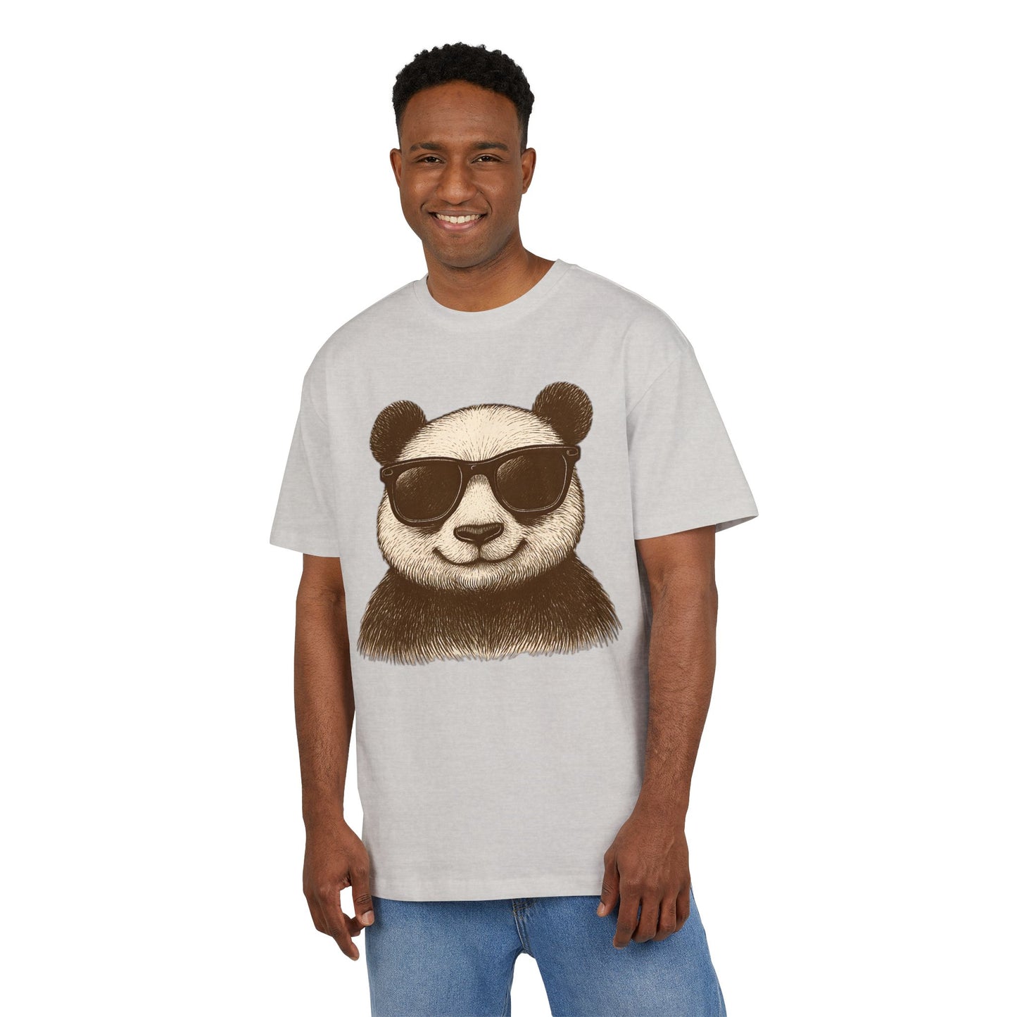 Cooler Panda T-Shirt (Brustprint) – Stylisches Unisex Shirt mit Sonnenbrillen-Motiv im Retro Look