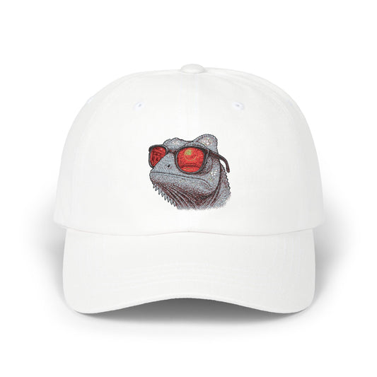 Chamäleon Cap mit Sonnenbrille & Disco-Design – Trendige Unisex Basecap mit Tiermotiv