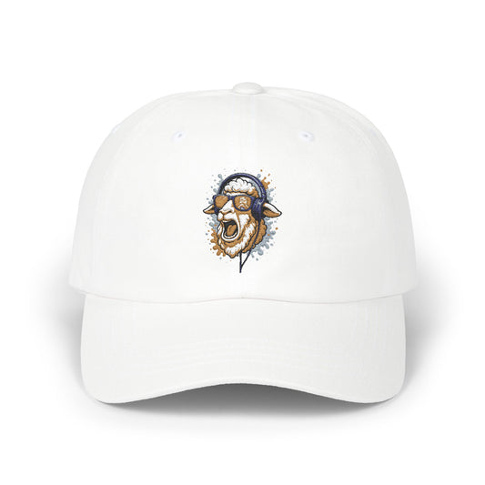 Lustige Schaf Cap – Unisex Basecap mit Kopfhörer-Schaf & Sonnenbrille – Coole Musik Snapback für Tierfreunde & Festival-Fans