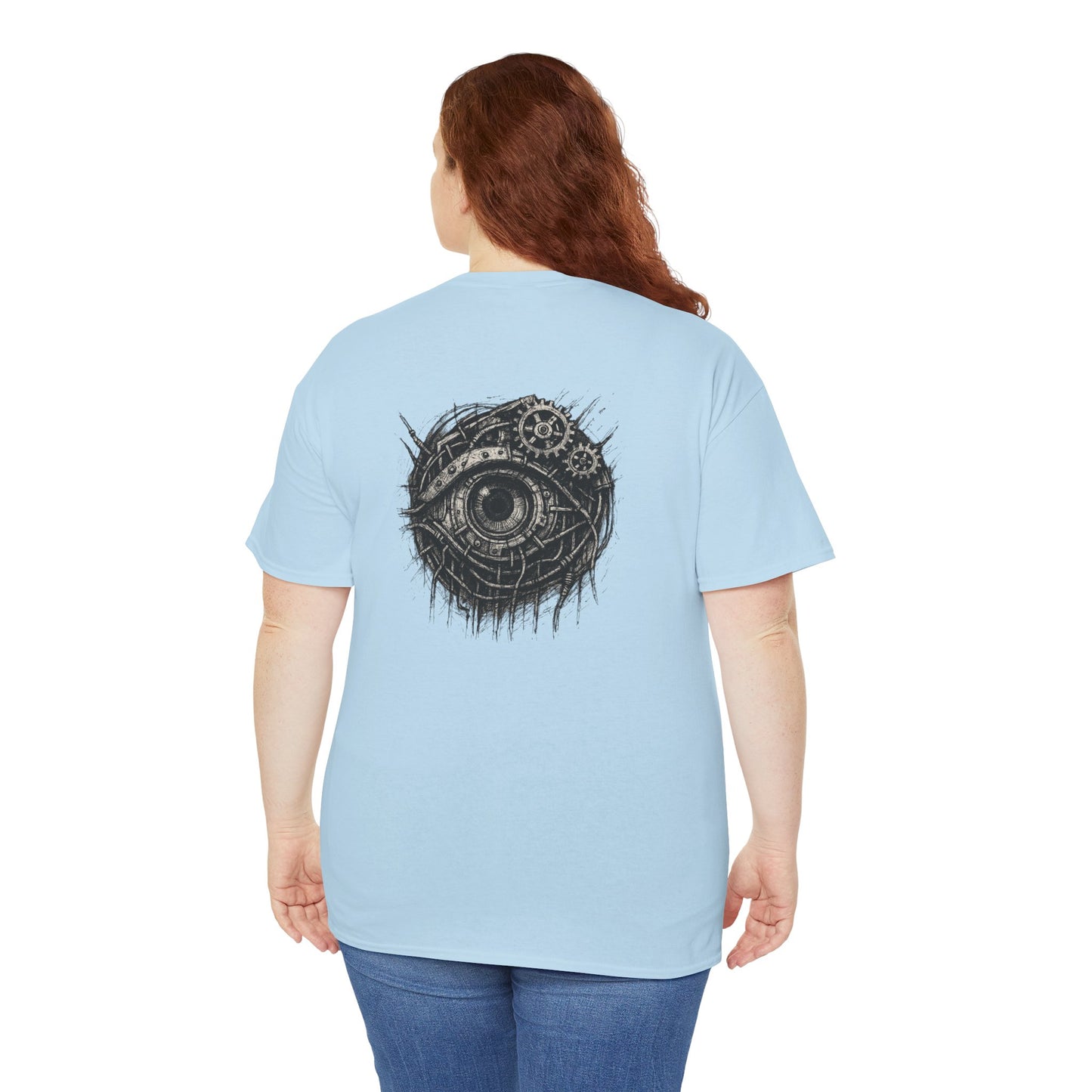 Biomechanisches Auge T-Shirt Unisex – Cyberpunk Zahnräder & Drähte Design | Futuristisches Cyborg Shirt für Sci-Fi & Gothic Fans