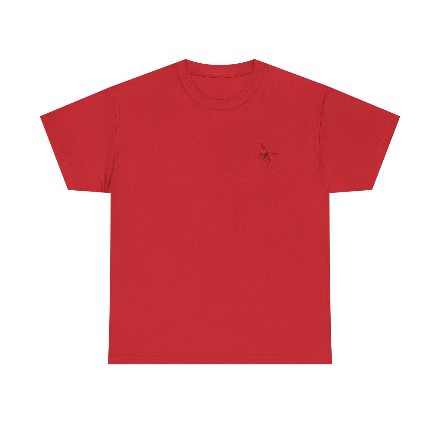 Roter Schmetterling T-Shirt Unisex – Ausdrucksstarkes Butterfly Design | Natur-inspiriertes Baumwollshirt für Damen & Herren