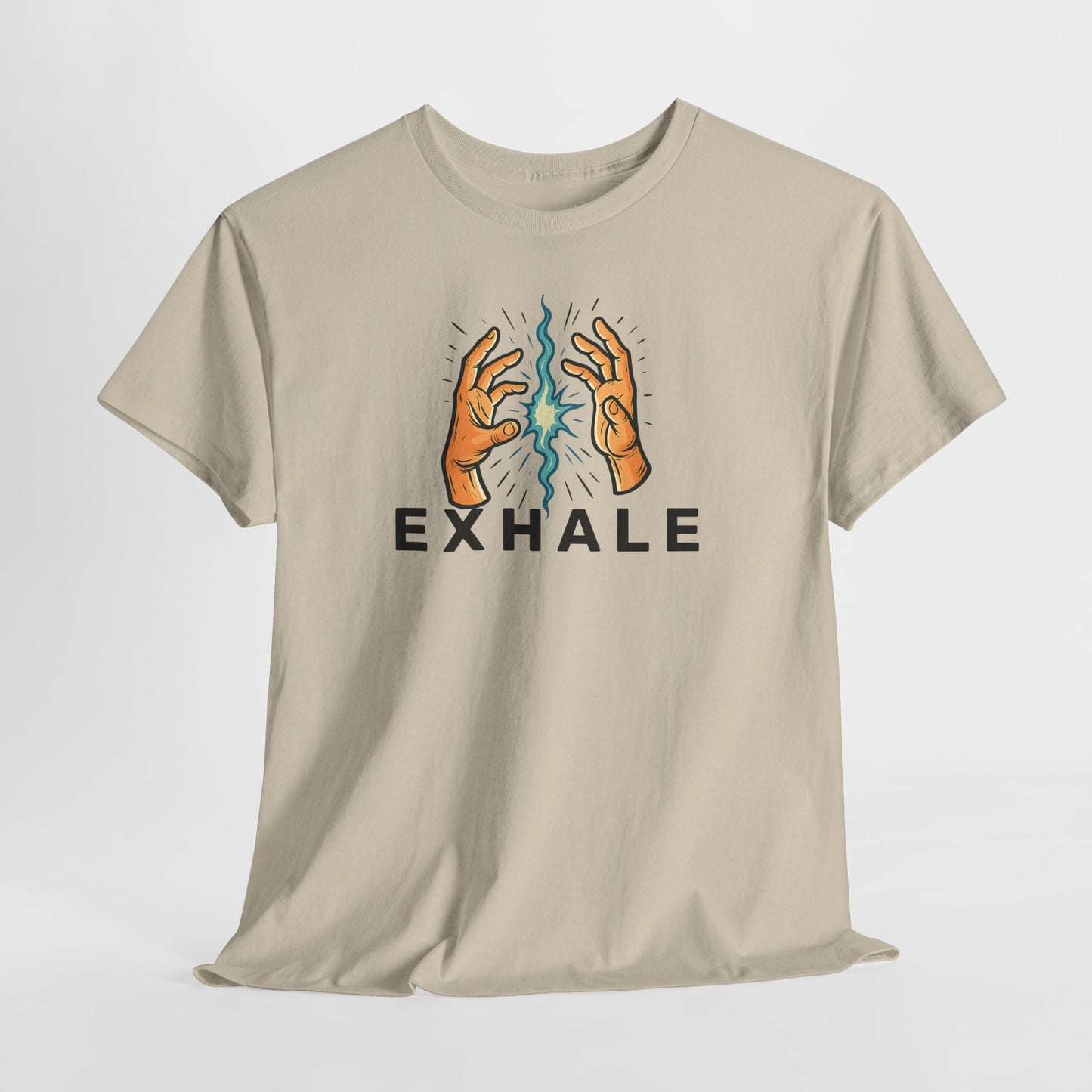 EXHALE T-Shirt (Brustprint) – Unisex Heavy Cotton Tee | Nachhaltige Streetwear mit Statement-Design