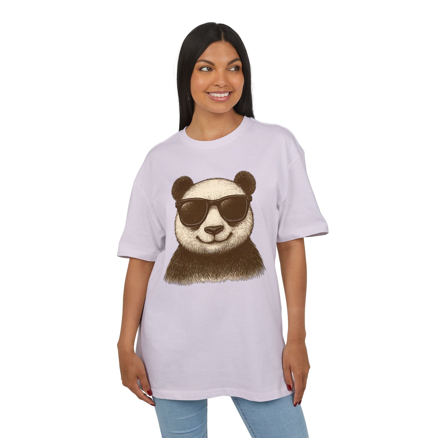 Cooler Panda T-Shirt (Brustprint) – Stylisches Unisex Shirt mit Sonnenbrillen-Motiv im Retro Look