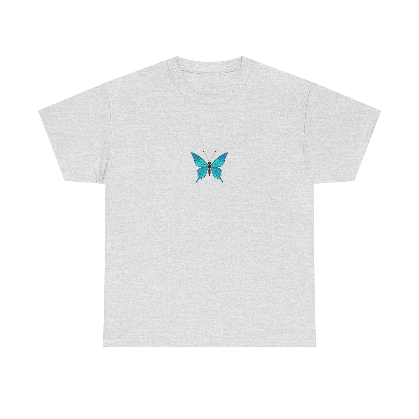 Blauer Schmetterling T-Shirt Unisex (Brustprint) – Farbintensives Butterfly Design | Natur-inspiriertes Shirt aus Baumwolle