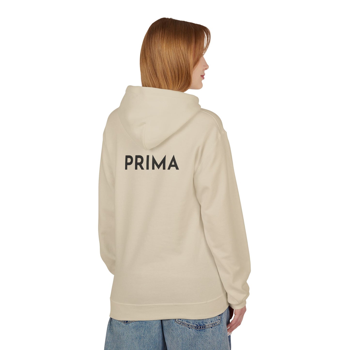 PRIMA Hoodie (Rückenprint) – Unisex Midweight Fleece | Nachhaltige Streetwear mit Komfort & Stil