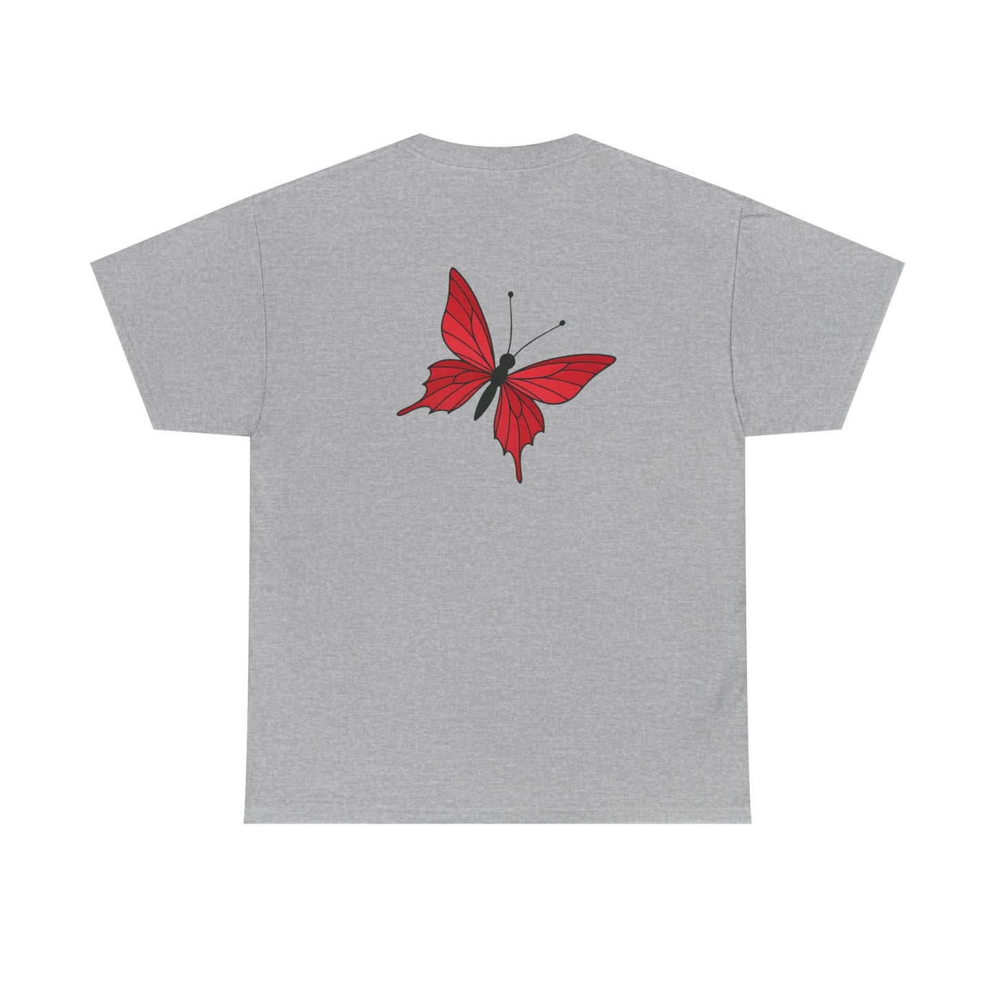 Roter Schmetterling T-Shirt Unisex – Ausdrucksstarkes Butterfly Design | Natur-inspiriertes Baumwollshirt für Damen & Herren