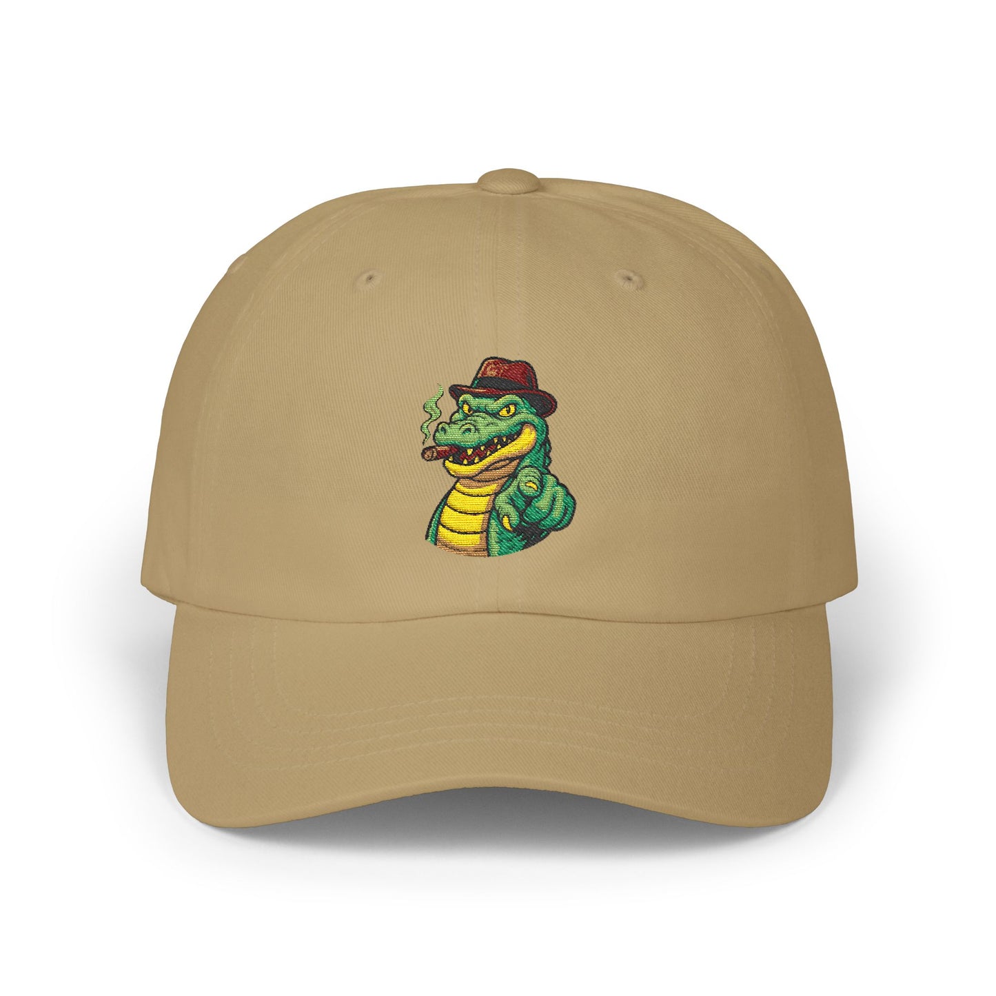 Gangster Alligator Cap – Coole Unisex Baseballcap mit Krokodil, Zigarre & Comic Design