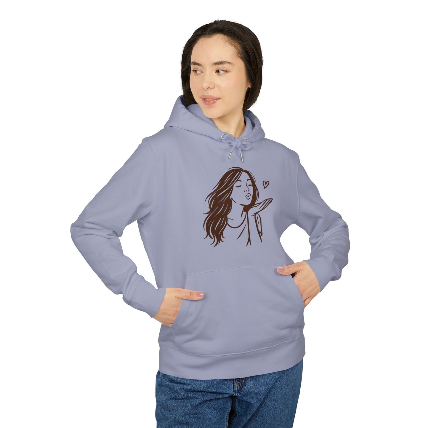 Kusshand Hoodie Unisex (Brustprint) – Romantischer Love Hoodie mit Herz Motiv, Stylisches Geschenk für Valentinstag & Paare