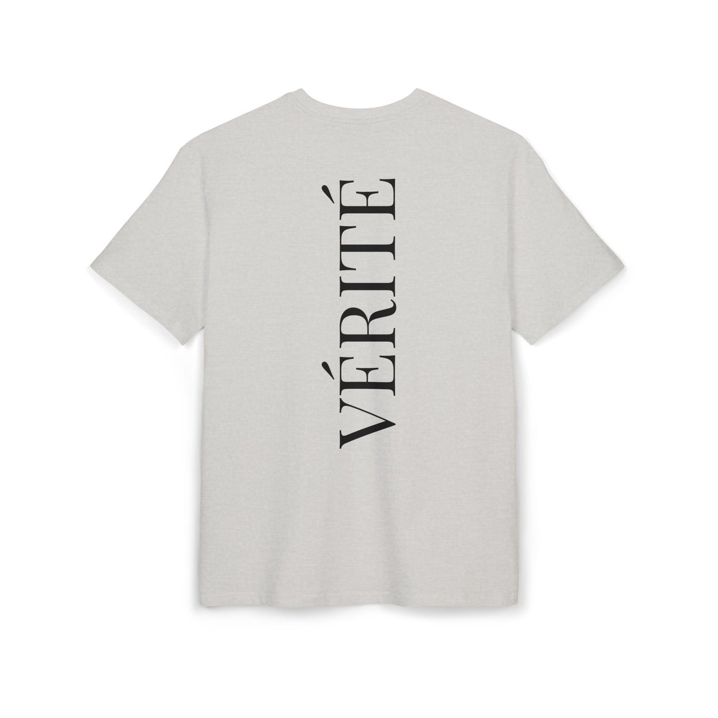 Stylisches T-Shirt mit Aufschrift ‘Vérité’ (Rückenprint) – Minimalistisches Design für Modebewusste