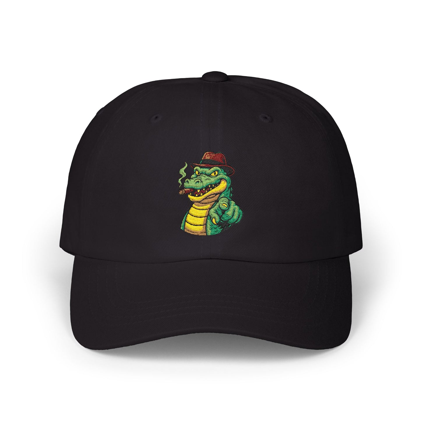 Gangster Alligator Cap – Coole Unisex Baseballcap mit Krokodil, Zigarre & Comic Design
