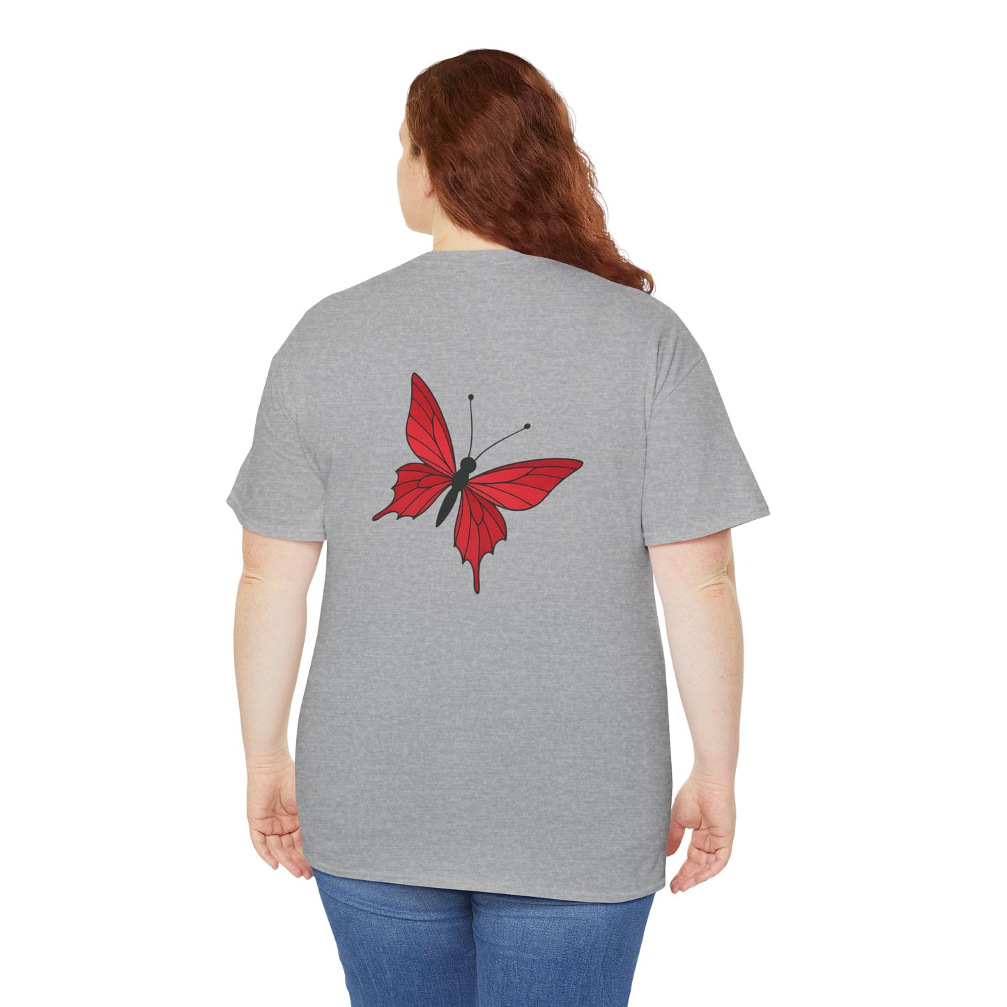 Roter Schmetterling T-Shirt Unisex – Ausdrucksstarkes Butterfly Design | Natur-inspiriertes Baumwollshirt für Damen & Herren