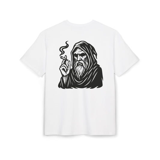 Mystic Wizard T-Shirt (Rückenprint)– Dunkler Magier mit Zigarre Motiv – Gothic Streetwear für Männer & Frauen