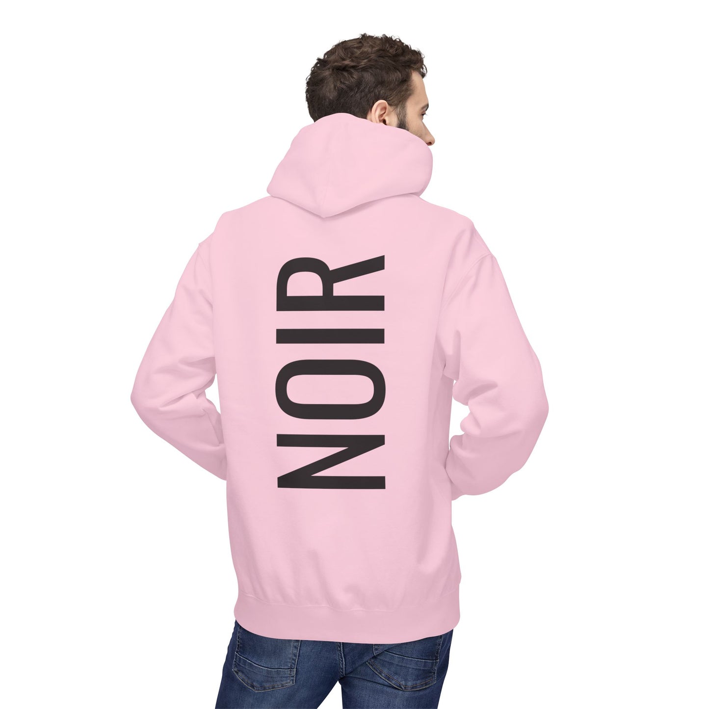 NOIR Hoodie Unisex (Rückenprint) – Nachhaltiger Midweight Fleece Kapuzenpullover mit Kängurutasche, Fair & OEKO-TEX zertifiziert