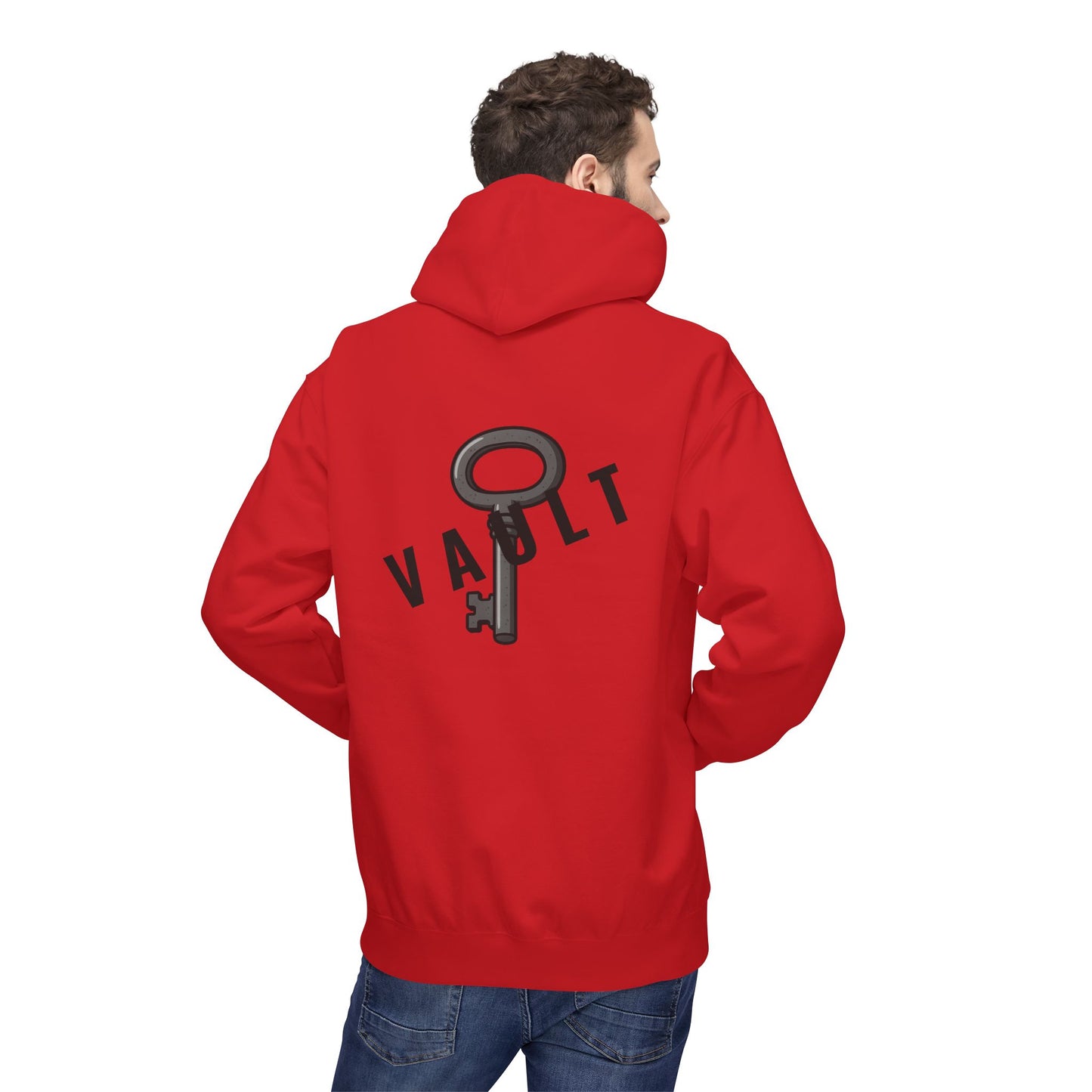 VAULT Hoodie mit Schlüssel-Design (Rückenprint) – Unisex Midweight Fleece | Nachhaltige Streetwear mit Komfort & Stil