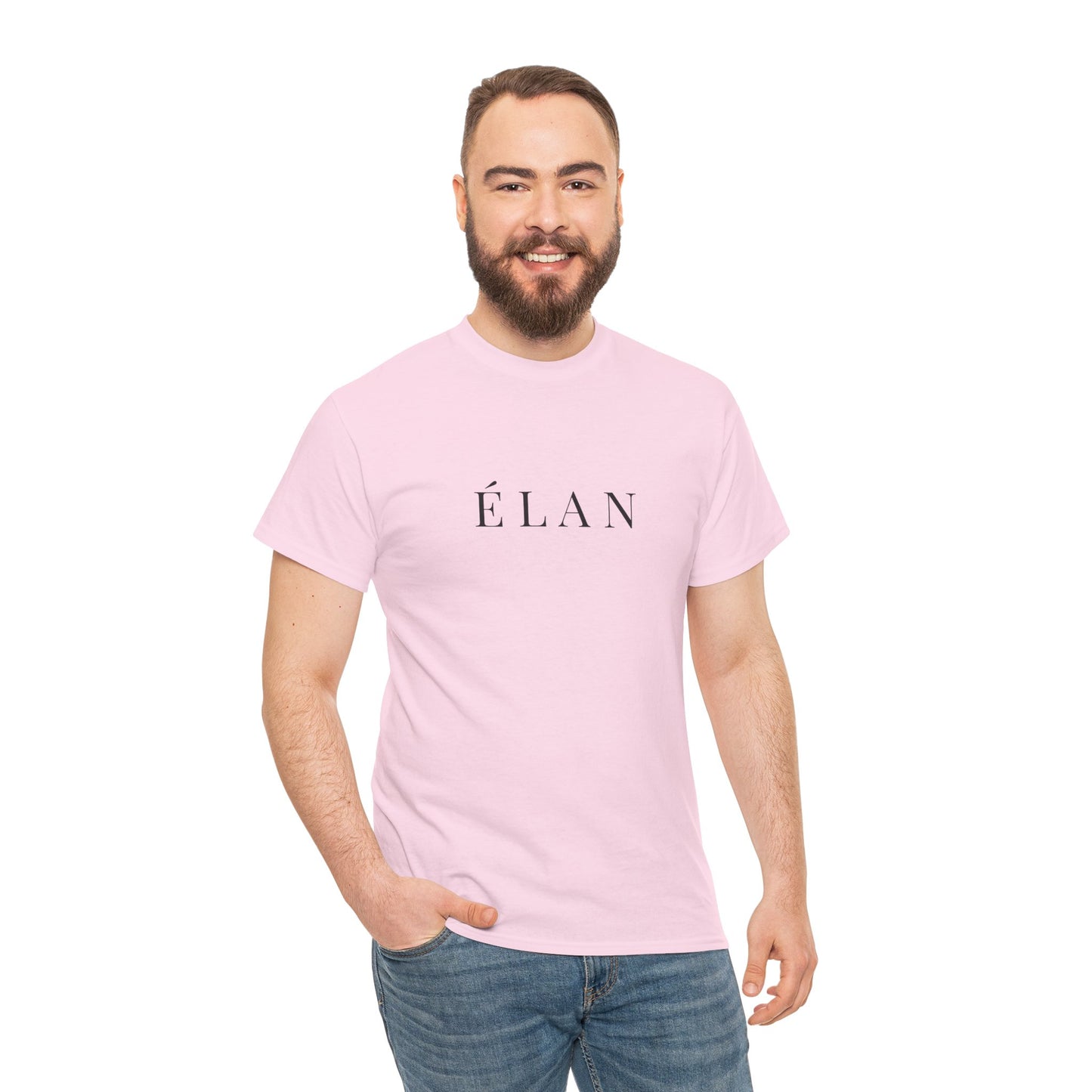 Élan Unisex Heavy Cotton T-Shirt (Brustprint) – Stilvolles Premium-Shirt aus 100 % Baumwolle für zeitlosen Look und Komfort