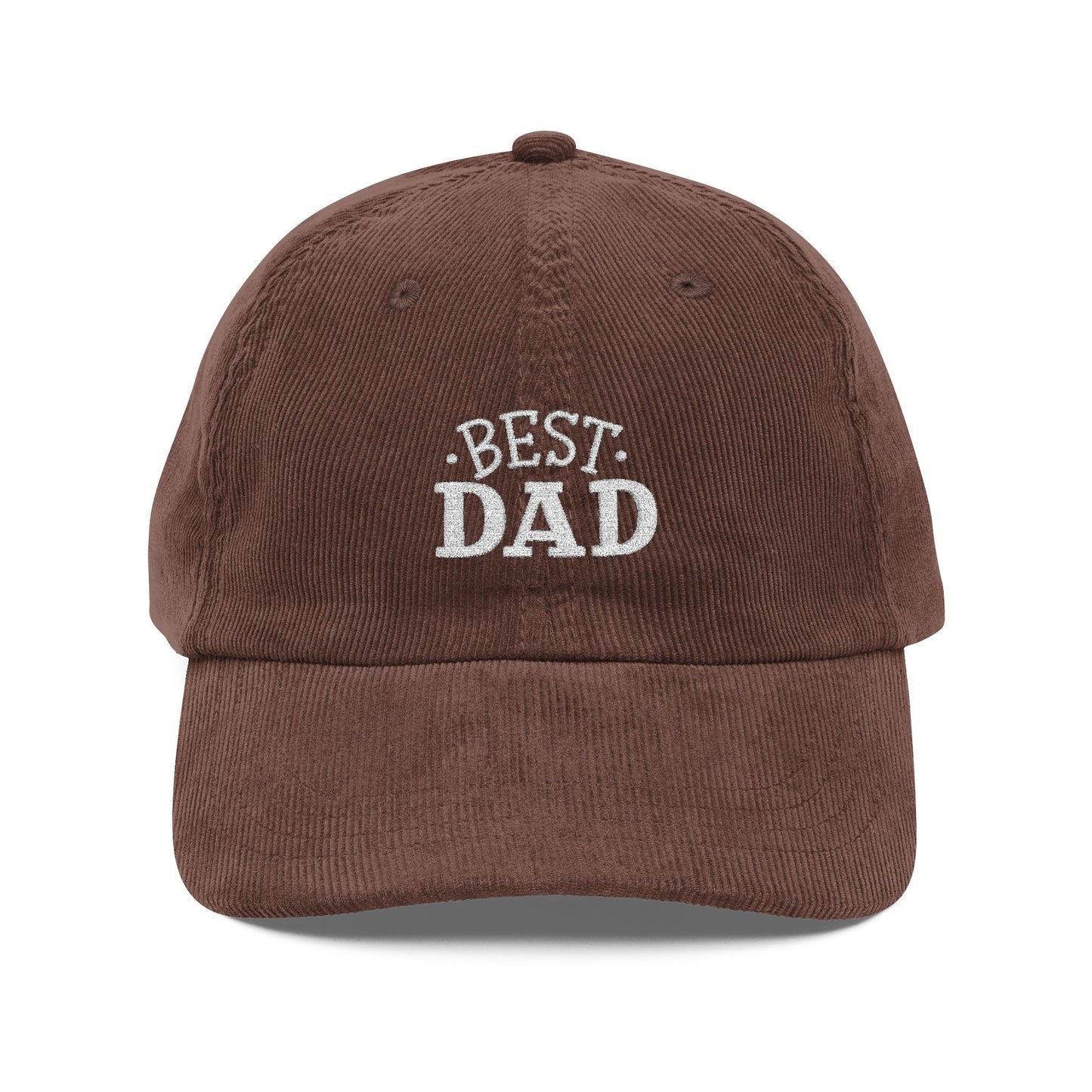 Best Dad Cord Cap – Retro Cord Basecap mit Stickerei - Good Vibes, Geschenk für Väter, Relaxed Fashion