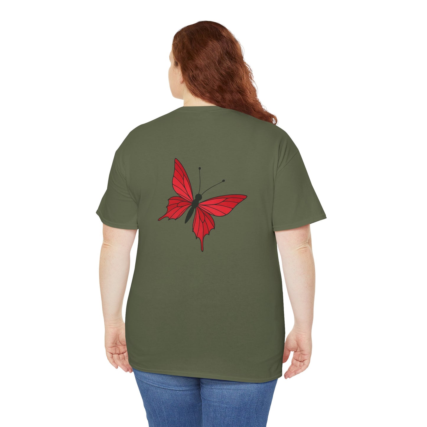 Roter Schmetterling T-Shirt Unisex – Ausdrucksstarkes Butterfly Design | Natur-inspiriertes Baumwollshirt für Damen & Herren