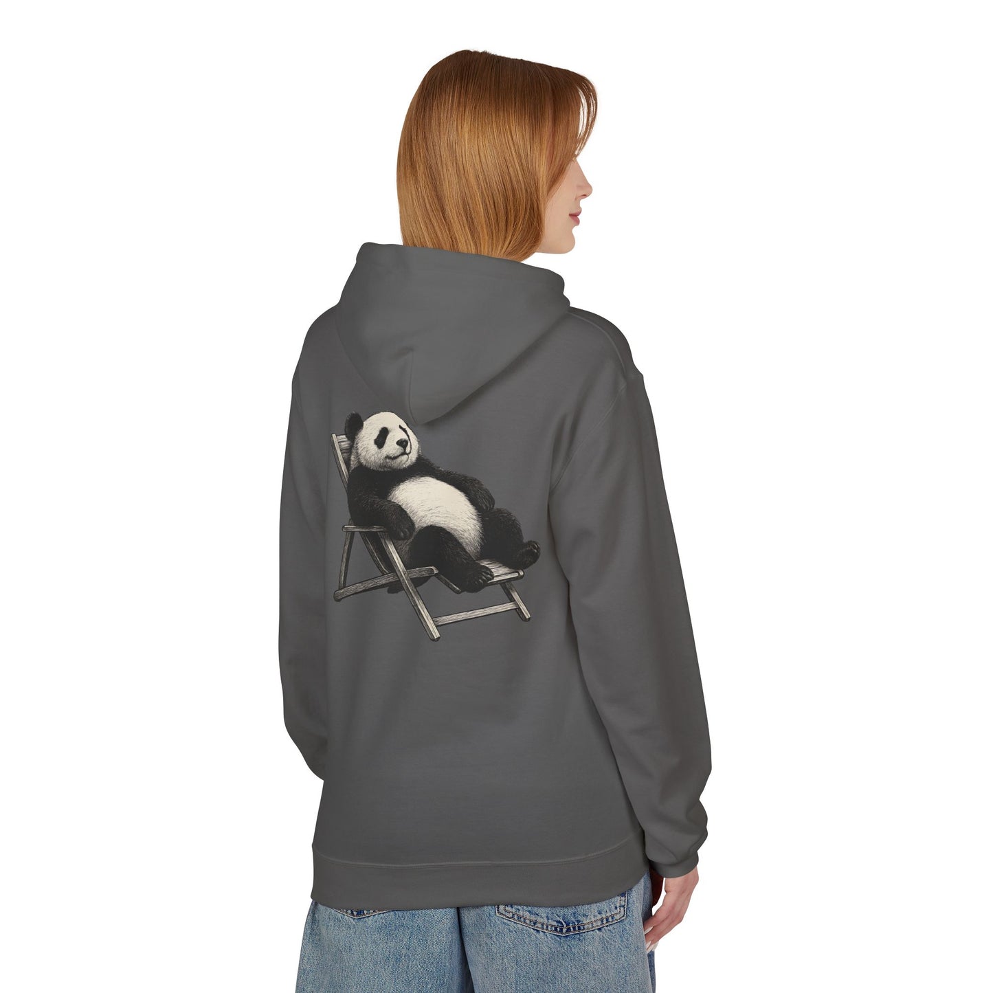 Chillender Panda (Rückenprint) - Unisex Midweight Fleece | Nachhaltige Streetwear mit Komfort & Stil