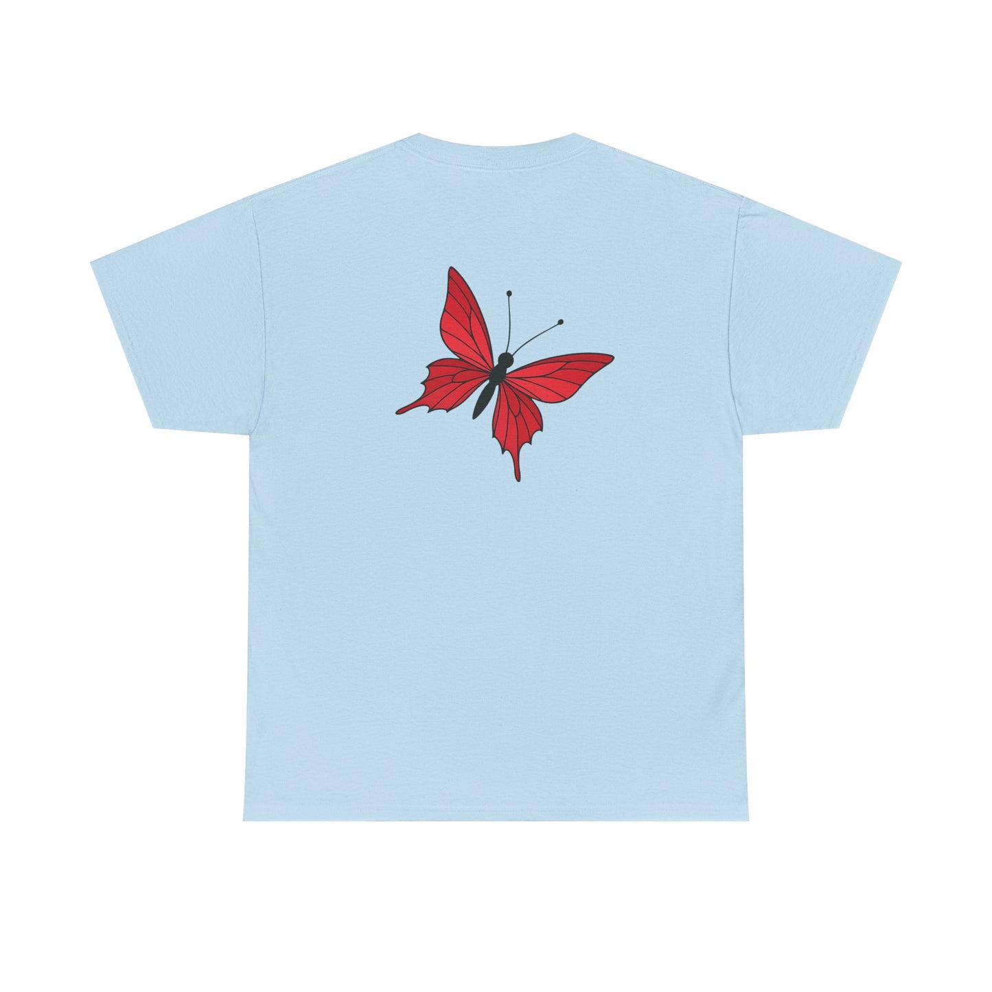 Roter Schmetterling T-Shirt Unisex – Ausdrucksstarkes Butterfly Design | Natur-inspiriertes Baumwollshirt für Damen & Herren