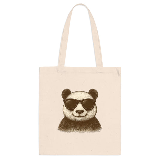 Panda Jutebeutel mit Sonnenbrille – Lustige Unisex Baumwolltasche für Alltag, Shopping & Pride