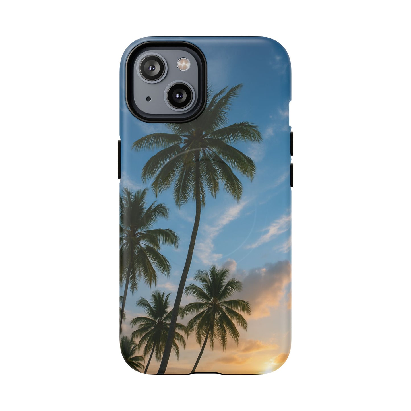 Tropische Sonnenuntergang Handyhülle mit Palmen – Sommer Vibes Case für iPhone & Android | Tropisches Strandmotiv