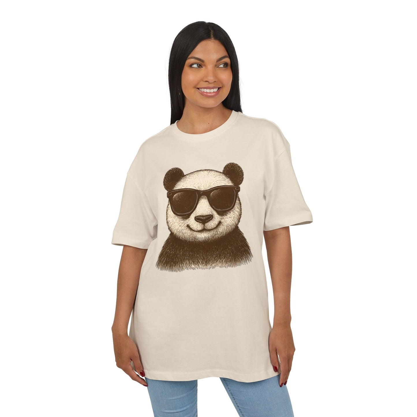 Cooler Panda T-Shirt (Brustprint) – Stylisches Unisex Shirt mit Sonnenbrillen-Motiv im Retro Look