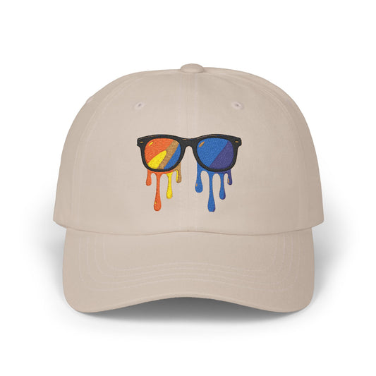 Melting Shades Cap – Stylische Unisex Basecap mit bunter, schmelzender Sonnenbrille | Sommer Accessoire für Festival, Freizeit & Streetwear