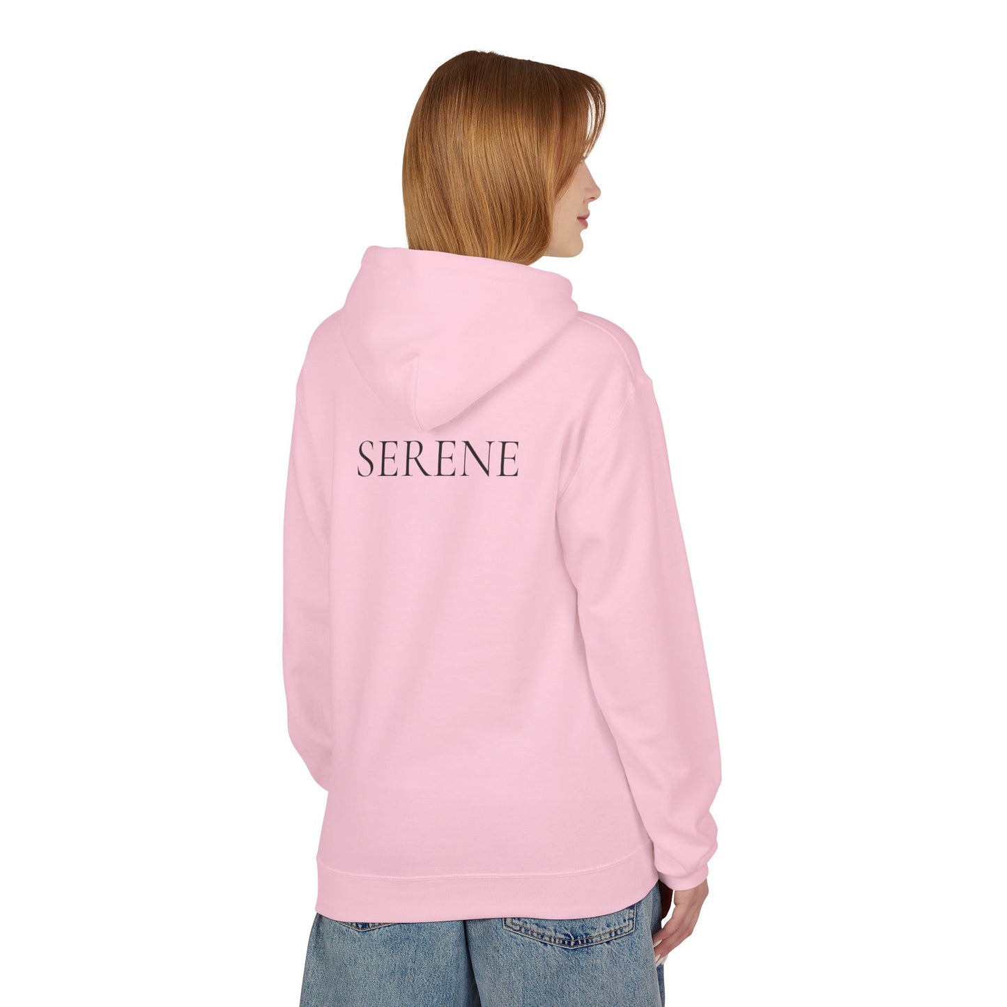 SERENE Hoodie (Rückenprint) – Unisex Midweight Fleece | Nachhaltige Streetwear mit Komfort & Stil